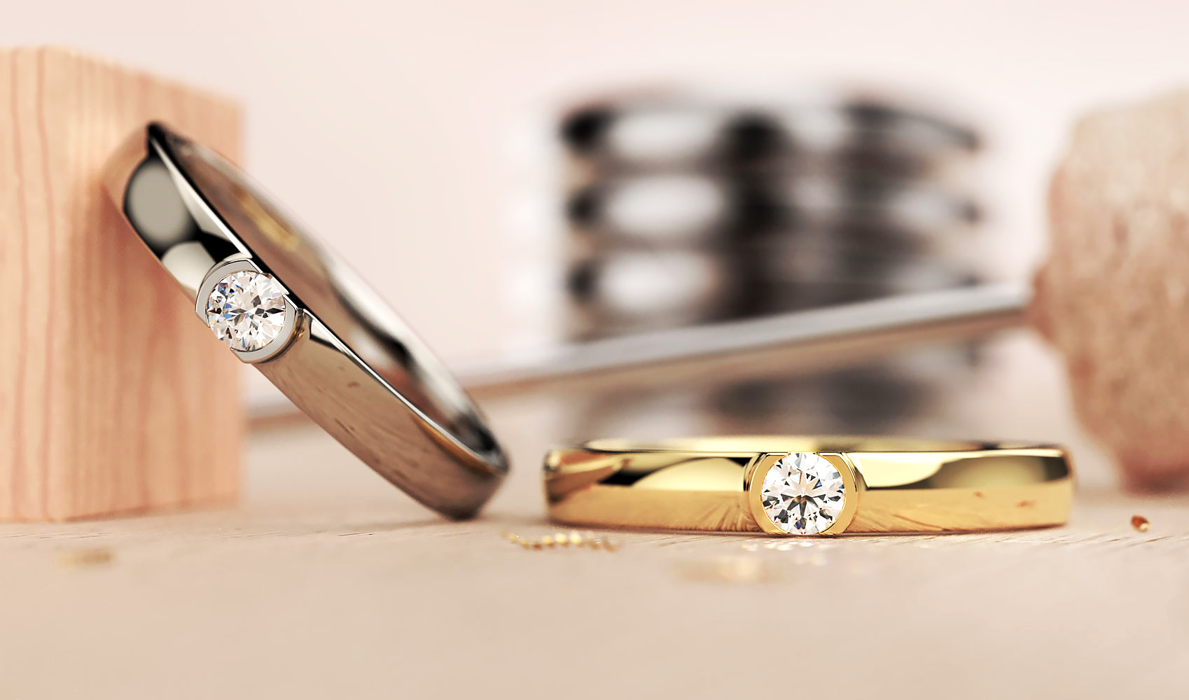 Ring "precious" aus FAIRTRADE Gelbgold und Weißgold, poliert