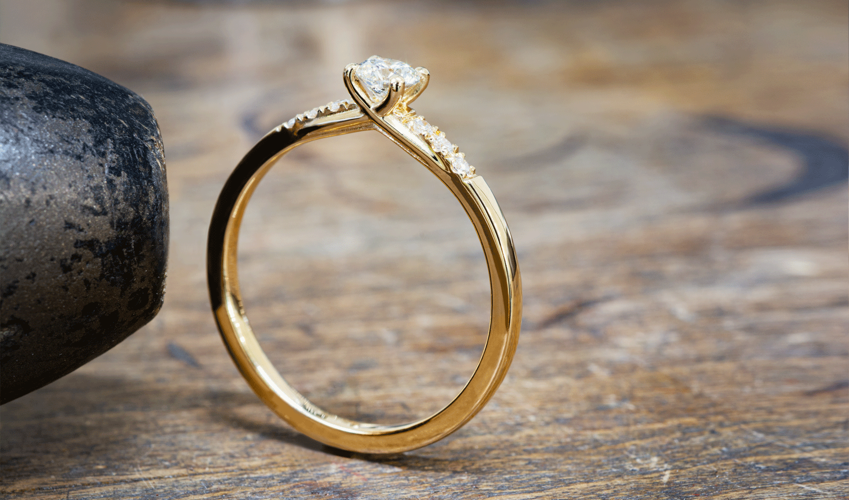 verlobungsring "lara" aus fairtrade gold mit diamanten (ca. 0,26 kt)